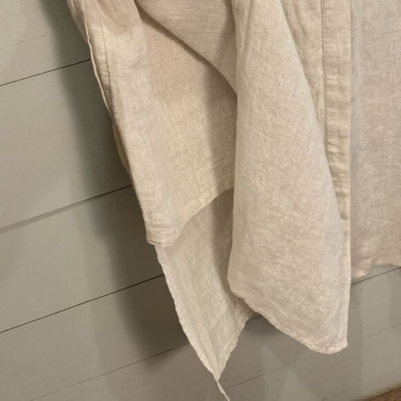 Chicos Linen Side Slit ahirt NWT size 2 natural spring tunic blouse - Picture 4 of 8